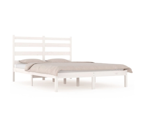 Estructura de cama madera maciza pino blanco 120x190 cm