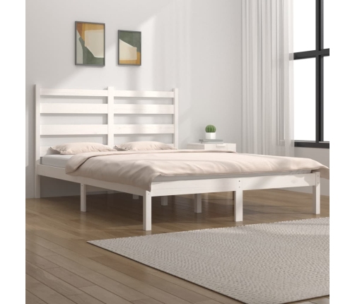 Estructura de cama madera maciza pino blanco 120x190 cm