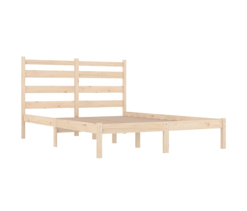 Estructura de cama doble sin colchón madera maciza de pino