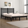 Estructura de cama doble sin colchón madera maciza pino negro