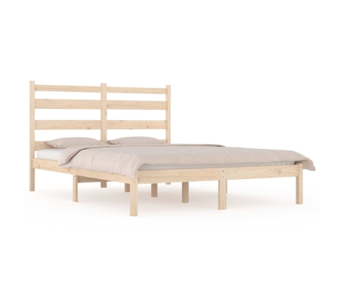 Estructura de cama de madera maciza de pino 140x190 cm