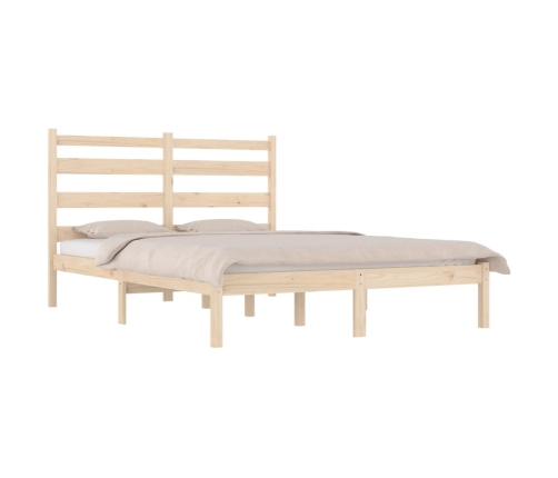 Estructura de cama de madera maciza de pino 140x190 cm