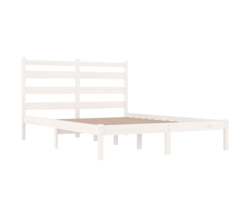 Estructura de cama de madera maciza de pino blanco 140x190 cm