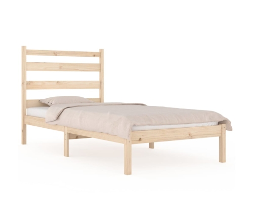 Estructura de cama de madera maciza de pino 90x200 cm