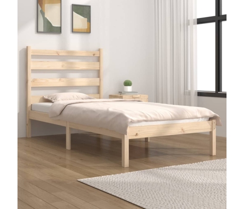 Estructura de cama de madera maciza de pino 90x200 cm