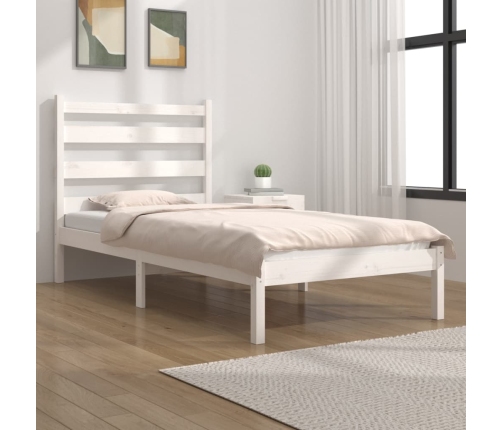 Estructura de cama madera maciza de pino blanco 90x200 cm