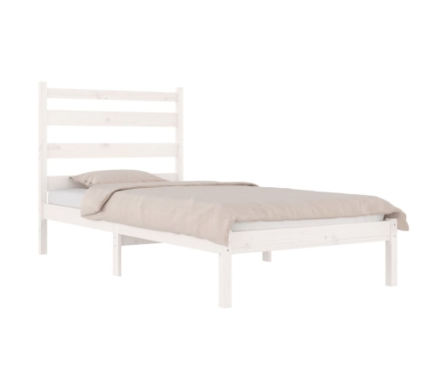 Estructura de cama madera maciza de pino blanco 100x200 cm