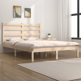 Estructura de cama sin colchón madera maciza 160x200 cm