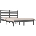 Estructura de cama de madera maciza de pino gris 200x200 cm