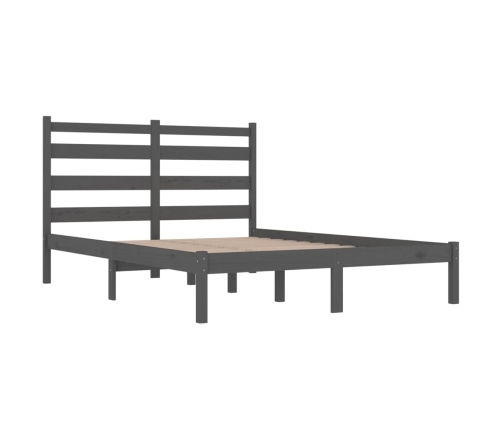 Estructura de cama de madera maciza de pino gris 200x200 cm