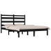 Estructura de cama de madera maciza de pino negra 200x200 cm