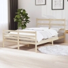 Estructura de cama doble pequeña sin colchón madera maciza