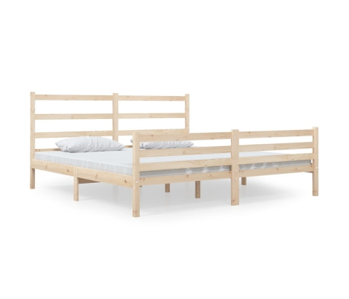 Estructura de cama sin colchón madera maciza pino 140x190 cm