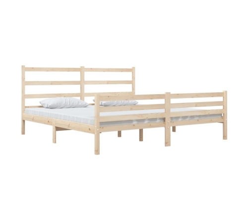 Estructura de cama sin colchón madera maciza pino 140x190 cm