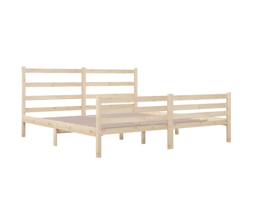 Estructura de cama sin colchón madera maciza pino 140x190 cm