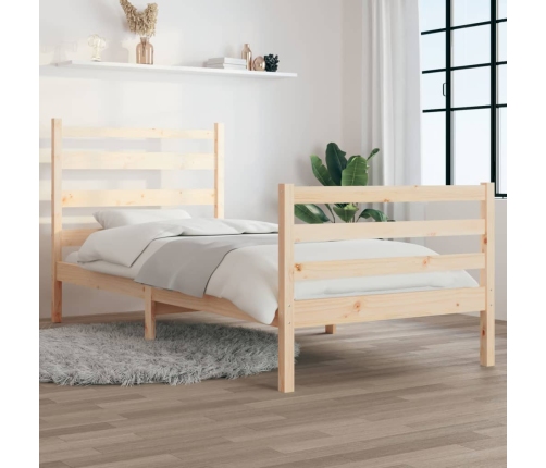 Estructura de cama sin colchón madera maciza de pino 90x200 cm