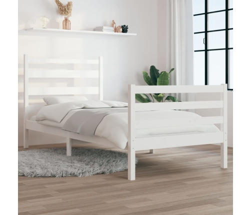 Estructura de cama sin colchón madera pino blanco 100x200 cm