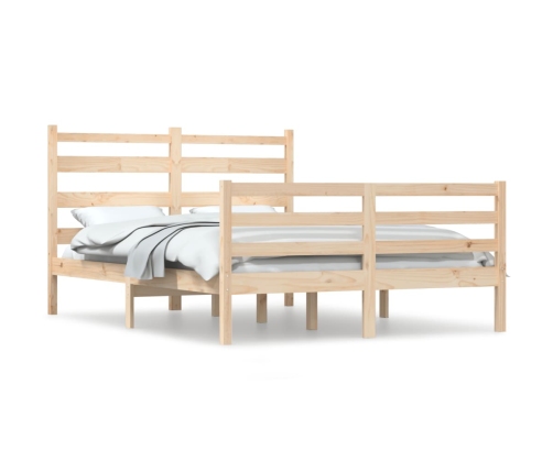 Estructura de cama sin colchón madera de pino maciza 120x200 cm