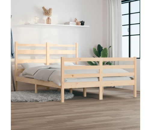 Estructura de cama sin colchón madera de pino maciza 120x200 cm