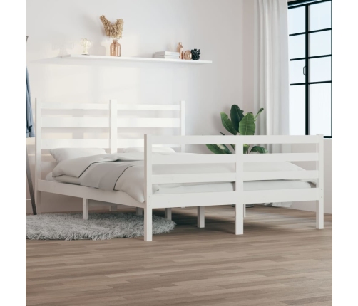 Estructura de cama sin colchón madera pino blanco 120x200 cm