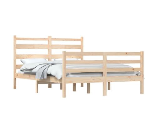 Estructura de cama sin colchón madera maciza de pino 140x200 cm