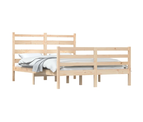 Estructura de cama sin colchón madera maciza de pino 160x200 cm