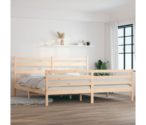 Estructura de cama sin colchón madera maciza de pino 200x200 cm