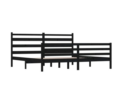 Estructura de cama sin colchón madera de pino negro 200x200 cm