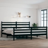 Estructura de cama sin colchón madera de pino negro 200x200 cm