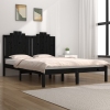 Estructura cama doble pequeña sin colchón madera maciza negro