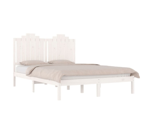 Estructura de cama de madera maciza de pino blanco 140x190 cm