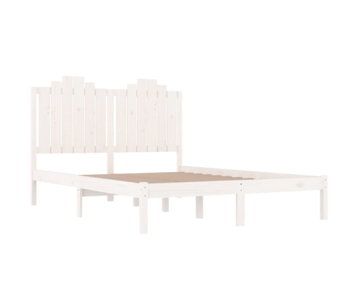 Estructura de cama de madera maciza de pino blanco 140x190 cm