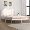 Estructura de cama de madera maciza de pino blanco 140x190 cm