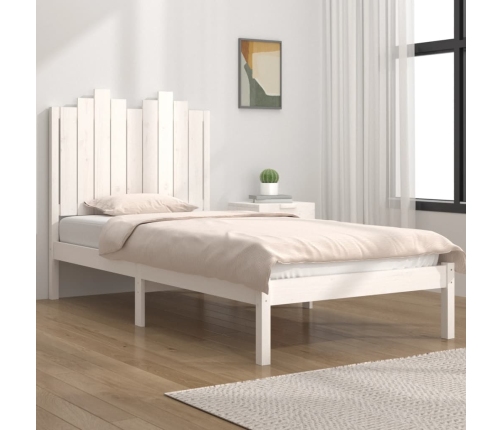 Estructura de cama madera maciza de pino blanco 100x200 cm