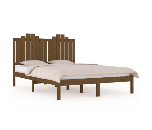 Estructura de cama madera maciza de pino marrón miel 120x200 cm