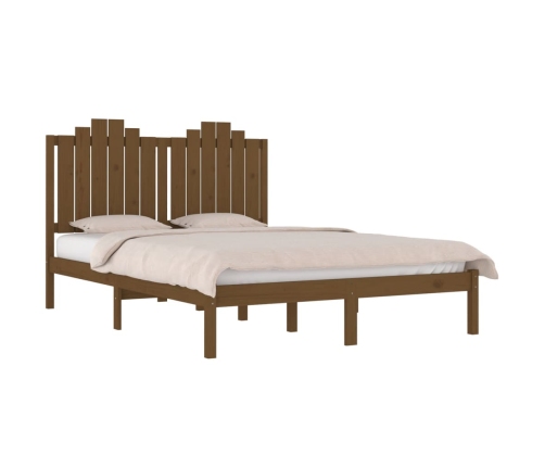 Estructura de cama madera maciza de pino marrón miel 120x200 cm