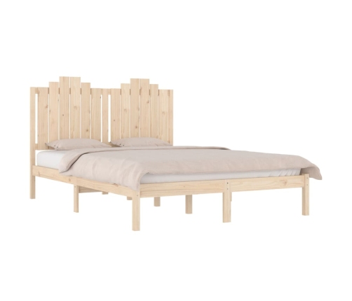 Estructura de cama doble sin colchón madera maciza