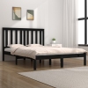 Estructura cama doble pequeña sin colchón madera maciza negro