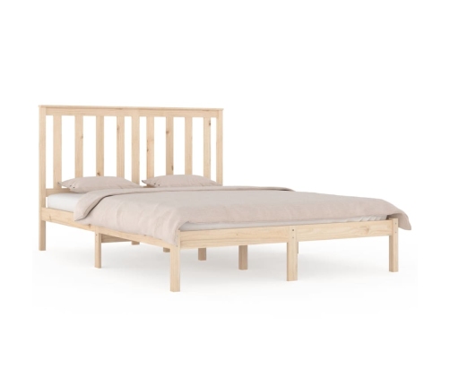 Estructura de cama madera maciza de pino 140x190 cm