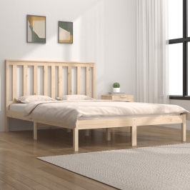 Estructura de cama madera maciza de pino 140x190 cm