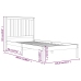 Estructura de cama madera maciza de pino 100x200 cm