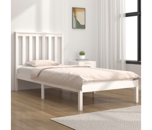 Estructura de cama madera maciza de pino blanco 100x200 cm