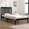 Estructura de cama madera maciza de pino negra 100x200 cm