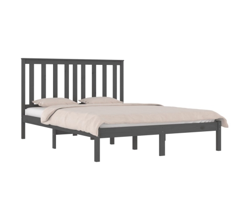 Estructura de cama madera maciza de pino gris 120x200 cm