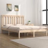 Estructura de cama doble sin colchón madera maciza