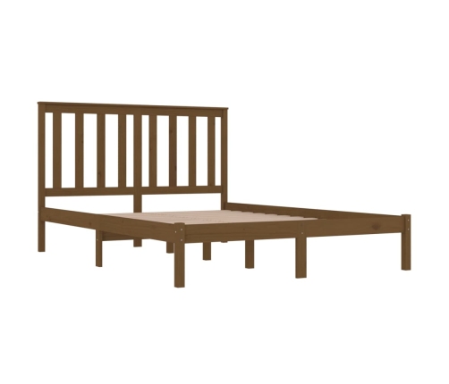 Estructura de cama madera maciza de pino marrón miel 200x200 cm