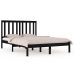 Estructura de cama de madera maciza de pino negra 200x200 cm