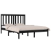Estructura de cama de madera maciza de pino negra 200x200 cm