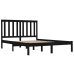 Estructura de cama de madera maciza de pino negra 200x200 cm
