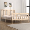 Estructura de cama doble pequeña sin colchón madera maciza